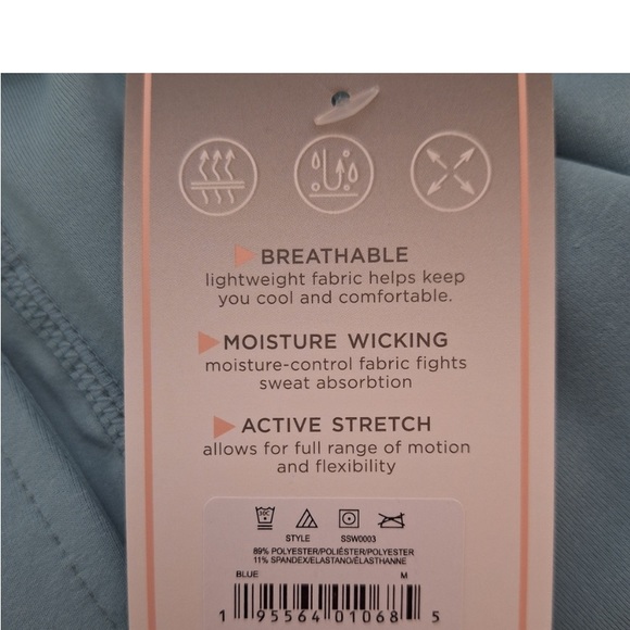 NEW! Shadow Sport Fitted Mock-Neck Zip Front Athletic Jacket, Light Sage Blue - Picture 5 of 10